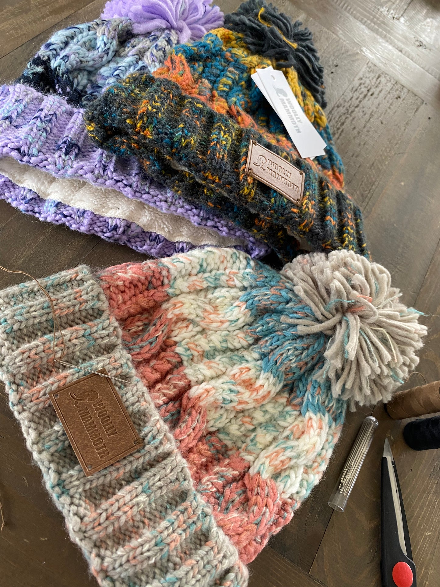 Pom Pom beanie in Autumn